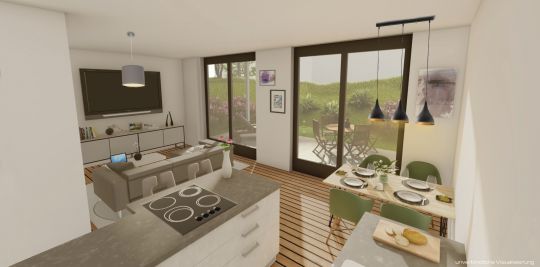 Neubauprojekt S42 - Visualisierung Innenraum 3-Zimmer Wohnung