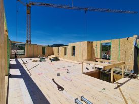 Aufrichten Holzbau Versetzen Außenwände Penthaus - 14.06.2022