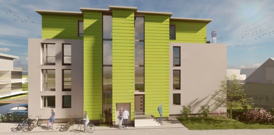 Neubauprojekt GRÜNE MITTE - Visualisierung Nordseite