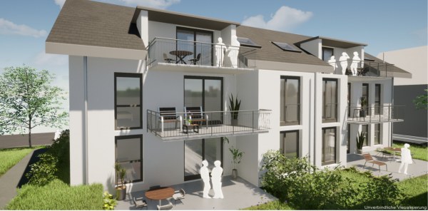 Neubauprojekt Oberdorfstraße - Haus A - Visualisierung Süd/West