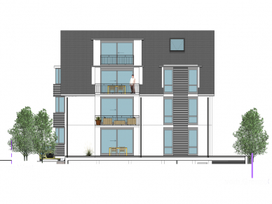 Wohnanlage Seepark, Haus B - Ansicht Süden Wohnanlage Seepark, Haus B - Ansicht Süden