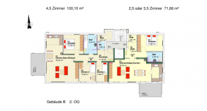 Grundriss 2. Obergeschoss / Haus B