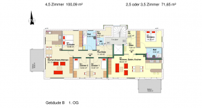 Grundriss Obergeschoss / Haus B